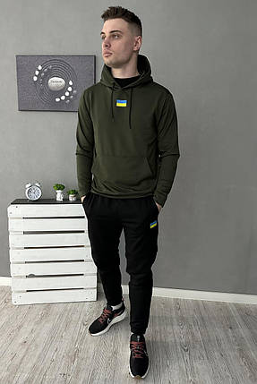 Демісезонний спортивний костюм Прапор худі хакі + штани (двонитка), фото 1