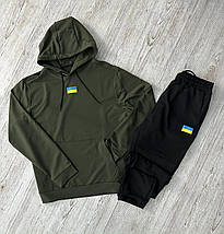 Демісезонний спортивний костюм Прапор худі хакі + штани (двонитка), фото 2