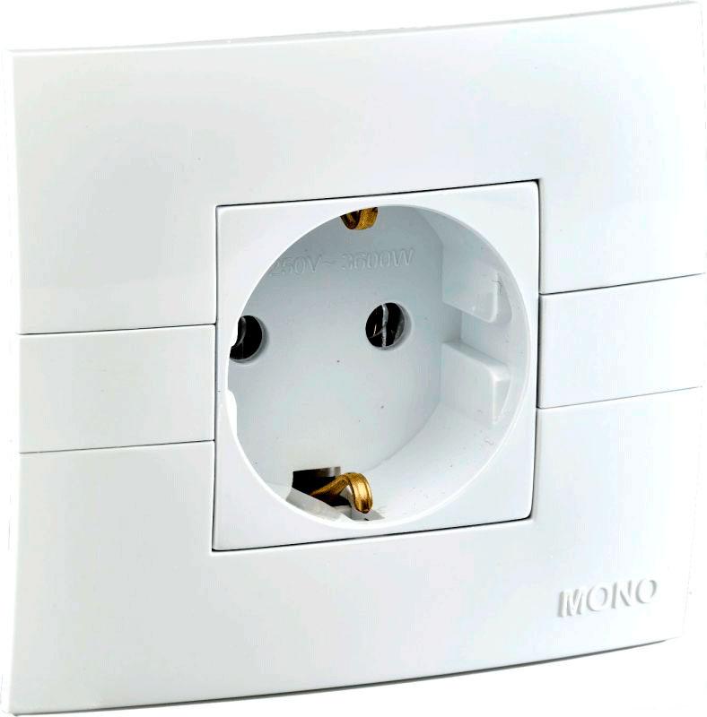 Розетка із заземленням Mono Electric Eco Біла