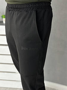 Демісезонні штани чорні Palm Angels чорний лого (двонитка)
