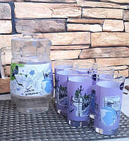 Глечик + 6 склянок набір 7 предметів LOVE ROMANCE PURPLE Luminarc - 5667