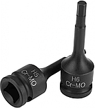 Набір ударних біт впресованих у головку (H5-H19) 1/2" CrMo 8 шт. Vorfal V08062, фото 6