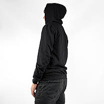 Чоловіча спортивна кофта з капюшоном під гумку Толстовка демісезонна (Туреччина) Чорний колір, фото 2