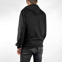 Чоловіча спортивна кофта з капюшоном під гумку Толстовка демісезонна (Туреччина) Чорний колір, фото 4