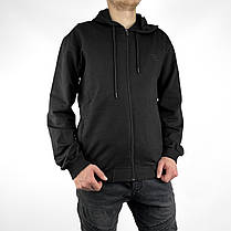 Чоловіча спортивна кофта з капюшоном під гумку Толстовка демісезонна (Туреччина) Чорний колір, фото 3