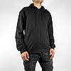 Чоловіча спортивна кофта з капюшоном під гумку Толстовка демісезонна (Туреччина) Чорний колір, фото 7