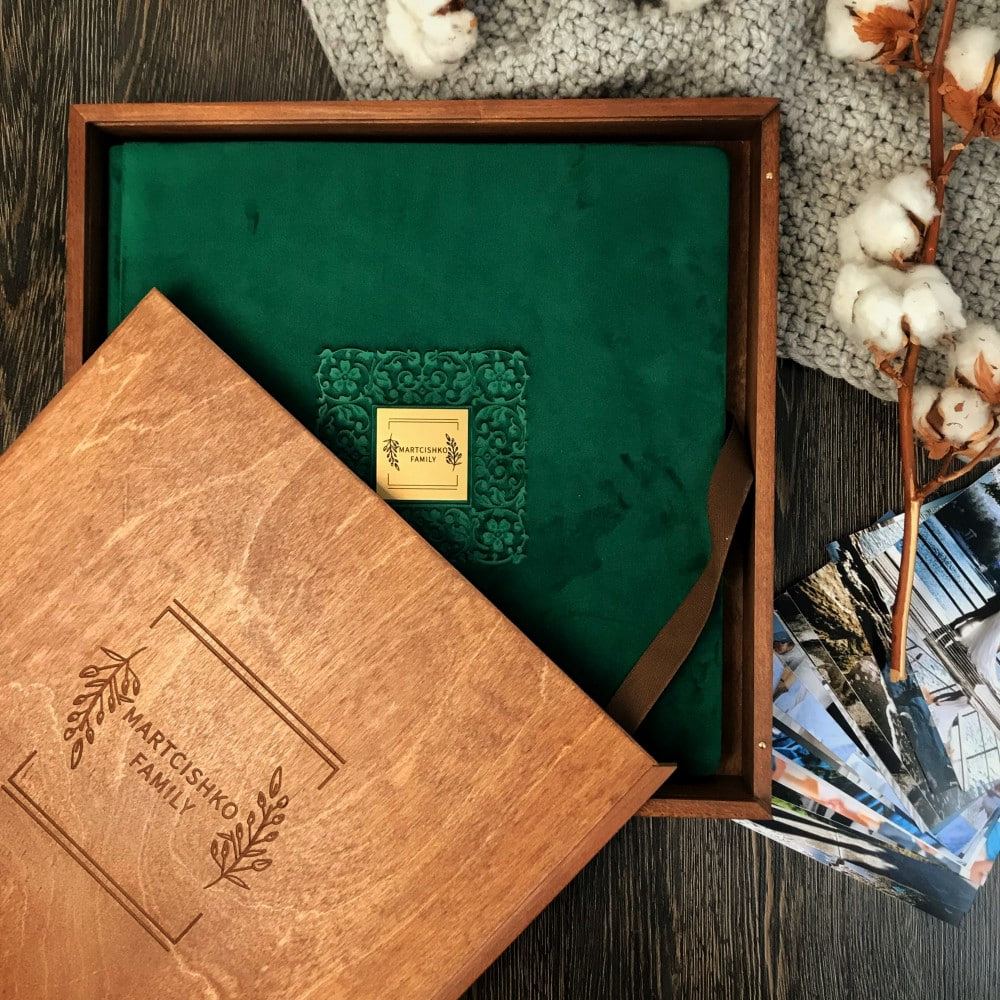 Фотоальбом весільний "Family Stories" Зелений 33х33 см RM04-17, фото 1