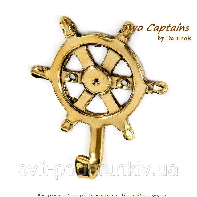 Вішалка для одягу металева морська штурвал 1 гачок 9237, фото 1