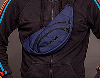 Поясная сумка через плечо мужская синяя Reebok городская стильная молодежная 34х10 см для мужчин КМ