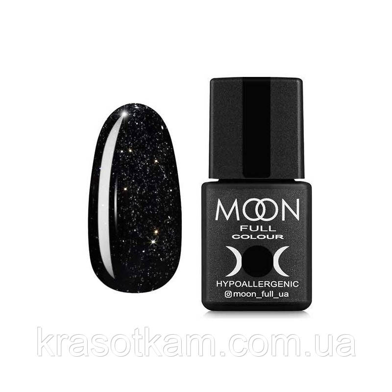 Гель-лак Moon Full No319 чорно-зелений зі сріблястим шимером, 8 мл.