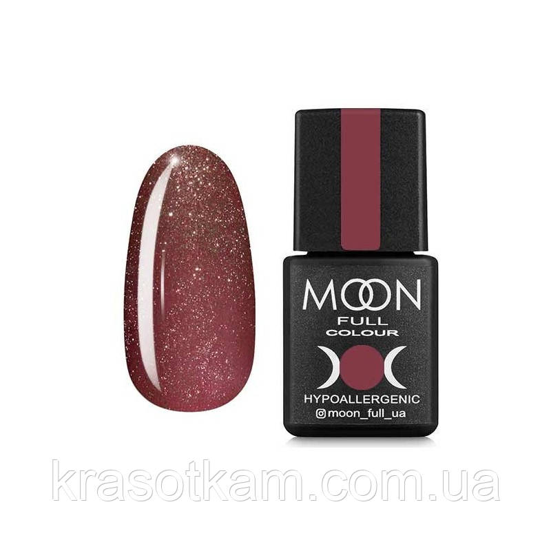 Гель-лак Moon Full No320 темно-рожевий вінтажний із дрібним шимером, 8 мл.