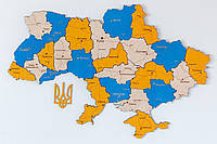 Деревянная карта Украины многослойная 3D Simpl - Патриот