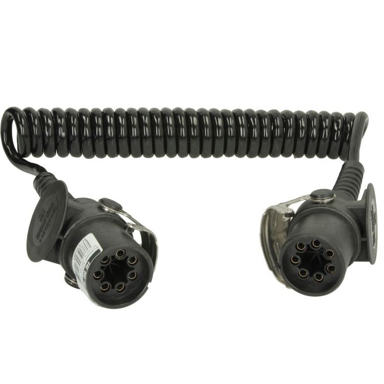 Спіральний кабель причепа зі штекерами 7 PIN EBS WABCO (ISO 7638-1) Standard, фото 1