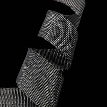 Стрічка окантовна (обшивка) 25 мм репсове плетіння нейлон колір чорний