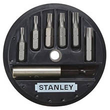 Набір біт STANLEY, Torx, T10, T15, T20, T25, T30, T40, L= 25 мм, 7 шт, пластикова коробка