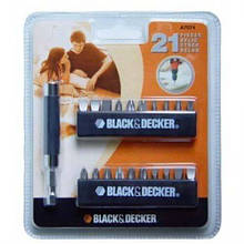 Набір біт BLACK+DECKER, PH1, PH2, PH3, PZ1, PZ2, PZ3, T15, T20 L= 25 мм, 21 шт., блістер