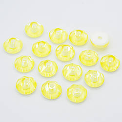 Стрази скляні К9, Неон 16 граней, флуоресцентні, круглі, колір Жовтий, розмір 4мм, 10шт.