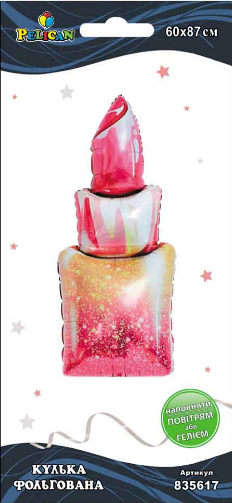 Кулька повітр. фольгована "помада" 87см №835617/Pelican/(1), фото 1