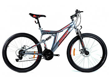 Гірський велосипед 26 дюймів розмір рами 18" Azimut Blackmount GFRD Сіро-червоний