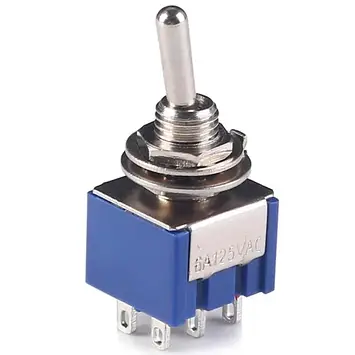 Перемикач-тумблер 203 3 положення 6 контактів міні, фото 1