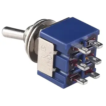 Перемикач-тумблер 203 3 положення 6 контактів міні, фото 2