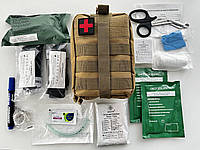 Тактична укомплектована аптечка для надання першої допомоги при пораненні чи іншій ситуації небезпечній для життя