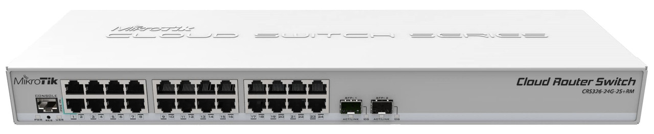 MikroTiK Комутатор Cloud Router Switch CRS326-24G-2S+RM, фото 1