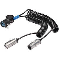 Спіральний кабель причепа зі штекерами 15 PIN ADR 7 PIN N/S HELLA 952-041 (ISO 1185 ISO 3731 ISO 12098)