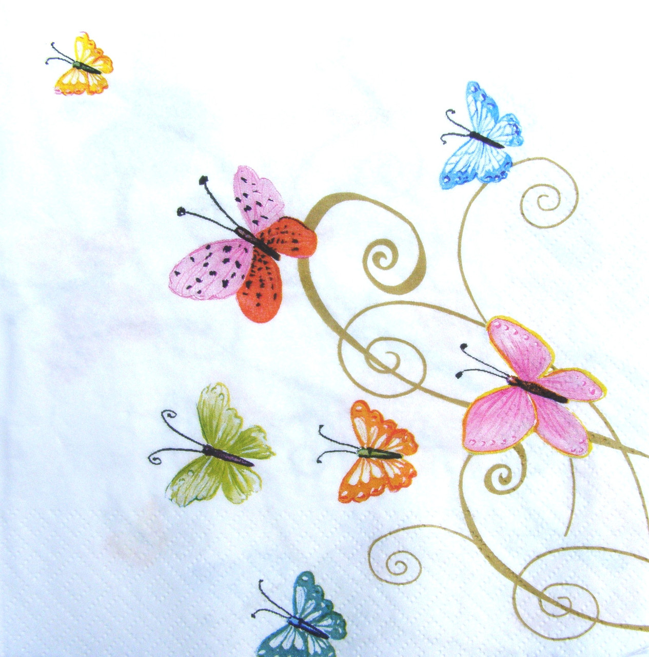 Серветка для декупажу  "Метелики", розмір 33*33 см, тришарова