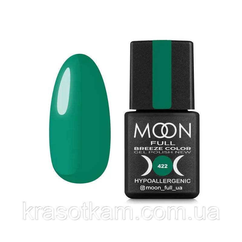 Гель-лак Moon Full Breeze color No422 смарагдовий, 8 мл.