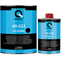 Грунт-наполнитель акриловый Q-Refinish 40-222 Unifill 4:1 HS, 3,5 л + 875 мл Комплект Черный