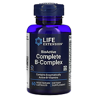 Life Extension, полный биоактивный комплекс витаминов группы B, 60 капсул