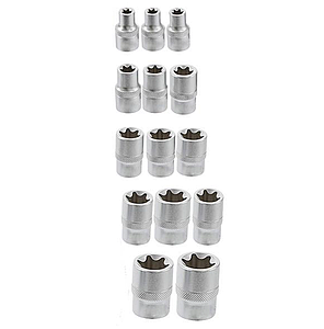 Набір торцевих головок Vorfal CrV 1/2"/3/8"/1/4" E-TORX 14 од. (V08060), фото 4
