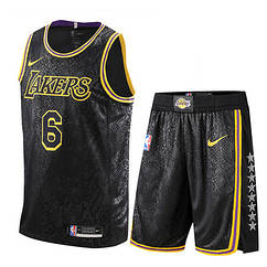 Чорна баскетбольна форма Леброн Джеймс 6 Лейкерс Nike James Los Angeles Lakers