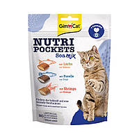 GimCat Nutri Pockets Sea Mix - морской микс подушечек для кошек - 150 г