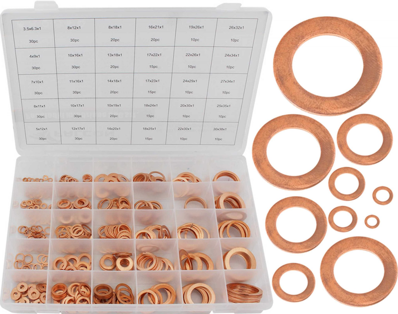 Набір мідних шайб MEGA 580 шт. Falcon F01004