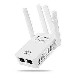 Підсилювач WiFi сигналу з 4 антени, 220V, до 300мб/с, PIX-LINK LV-WR09 / Ретранслятор / Вайфай підсилювач