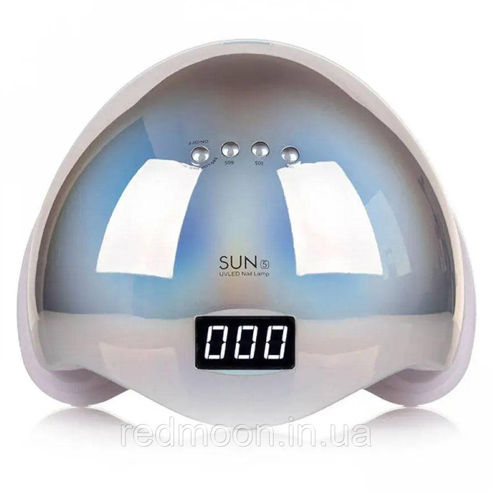Лампа для манікюру 48 Вт, LED+UV, SUN 5, Дзеркально-сірий / Лампа для гель лаку / Лампа для сушіння нігтів