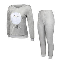 Женская пижама Lesko Owl Gray XL домашний костюм