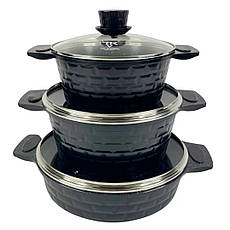 Набір каструль із гранітним антипригарним покриттям Top Kitchen TK-00033 комплект каструль BF, фото 5