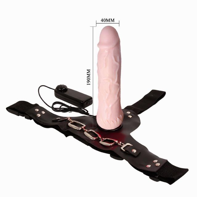 Страпон реалістичний фалоімітатор з вібратором 19 см Lybaile Jessica Belt Strap On Flesh