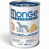 Monge (Монже) Dog Fruit Monoprotein Turkey & Citrus влажный беззерновой корм для собак с индейкой и цитрусами