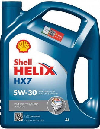 Олива моторна Helix HX7 5W-30 Shell - 4 л, фото 1