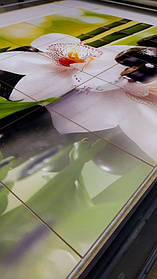 Изготовление керамической плитки с печатью фото белой орхидеи 3