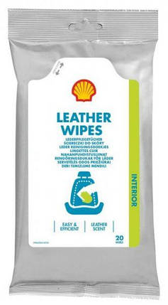 Серветки для шкіри-кондиціонер Leather wipes Shell - 20 шт, фото 1