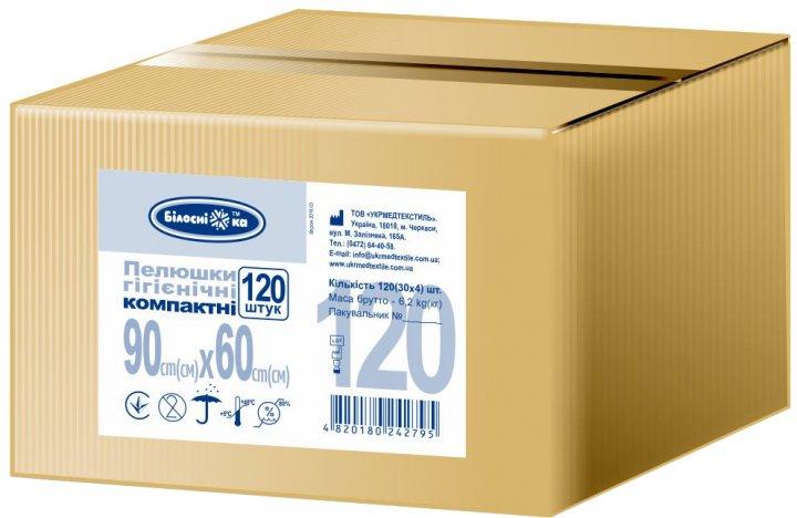 Пелюшки 90х60 см 120шт-1140 грн 30 шт -285 грн Білосніжка вбираючі замовлення кратно 30 шт, фото 1