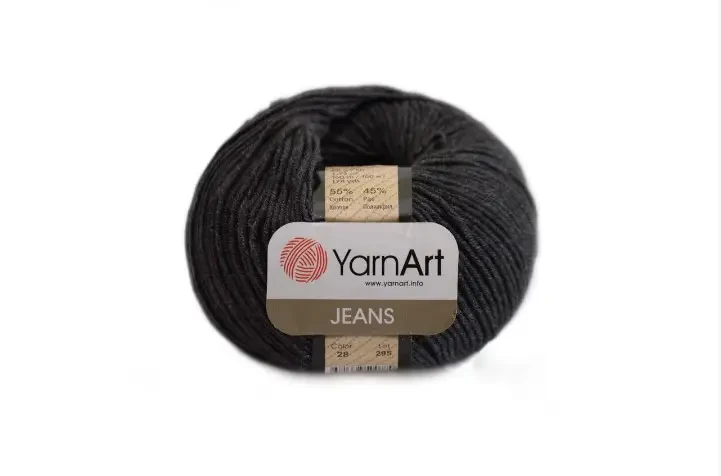 Пряжа бавовняна Джинс (Jeans) 28 чорний YarnArt (ЯрнАрт) 17777