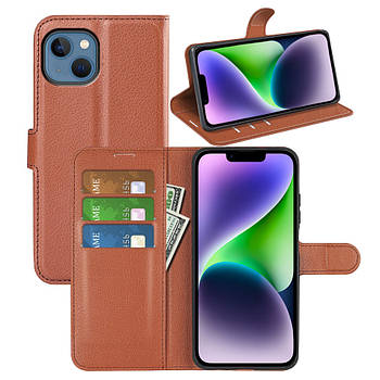 Чохол-книжка Litchie Wallet для Apple iPhone 14 Brown