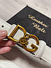 Тонкий жіночий ремінь на пояс Dolce & Gabbana натуральна шкіра (ширина 2.5см), фото 3