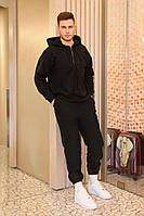 Мужской флисовый спортивный костюм черного цвета, 3 цвета